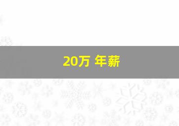 20万 年薪